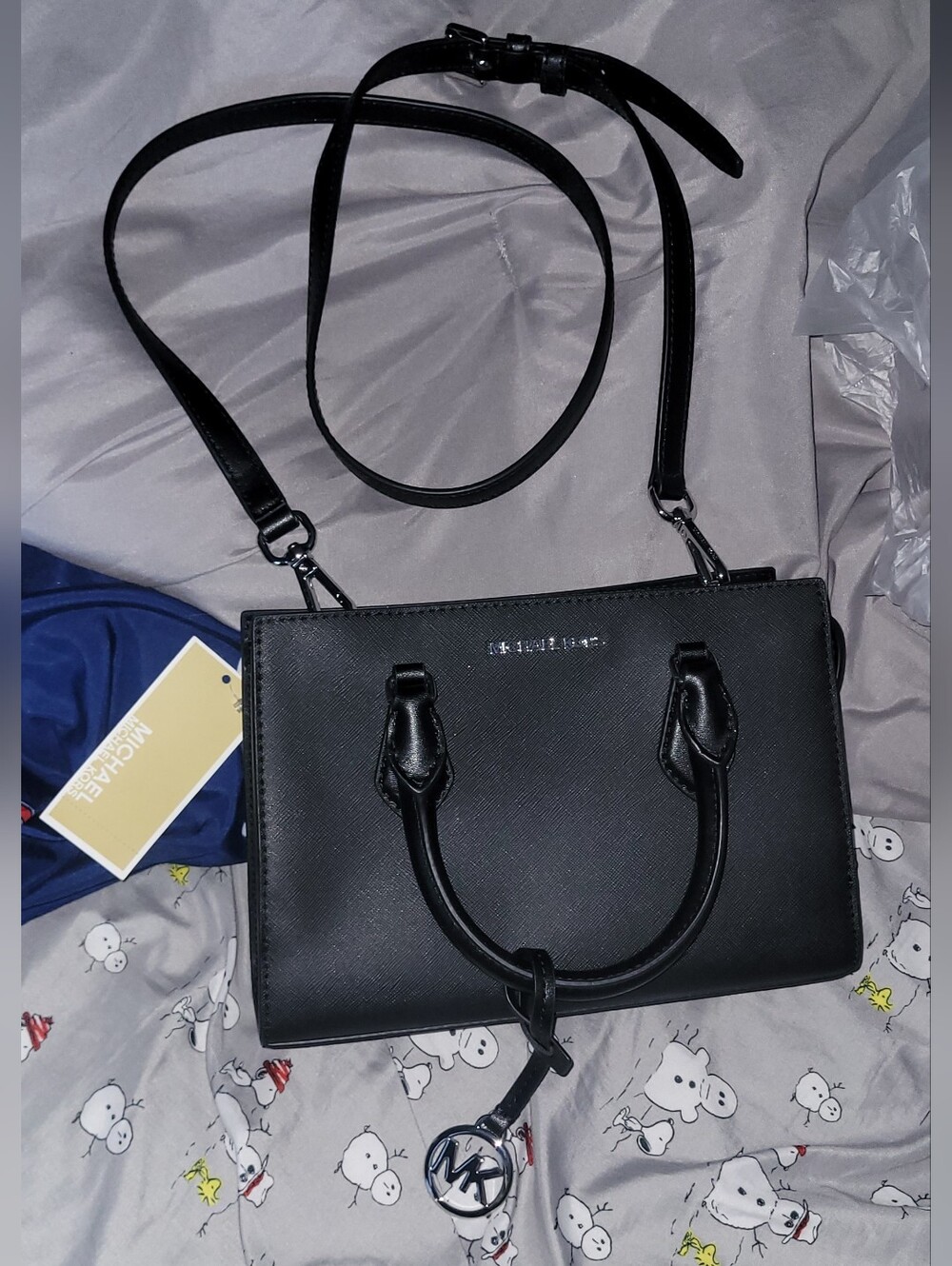 NEW Michael Kors Black Sheila Leather Crossbody Satchel BEAUTIFUL BAG